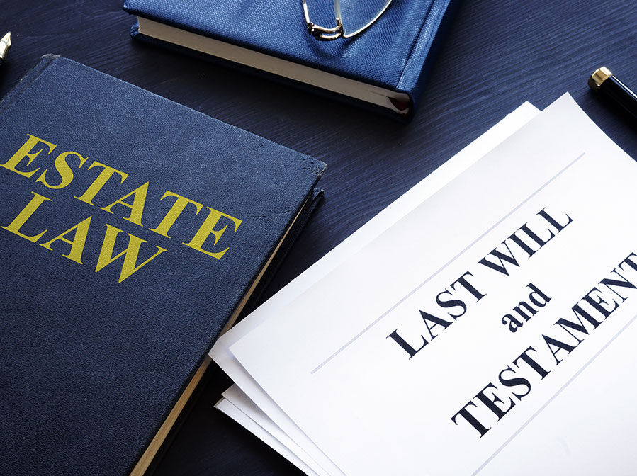 A graphic representing wills and estate planning